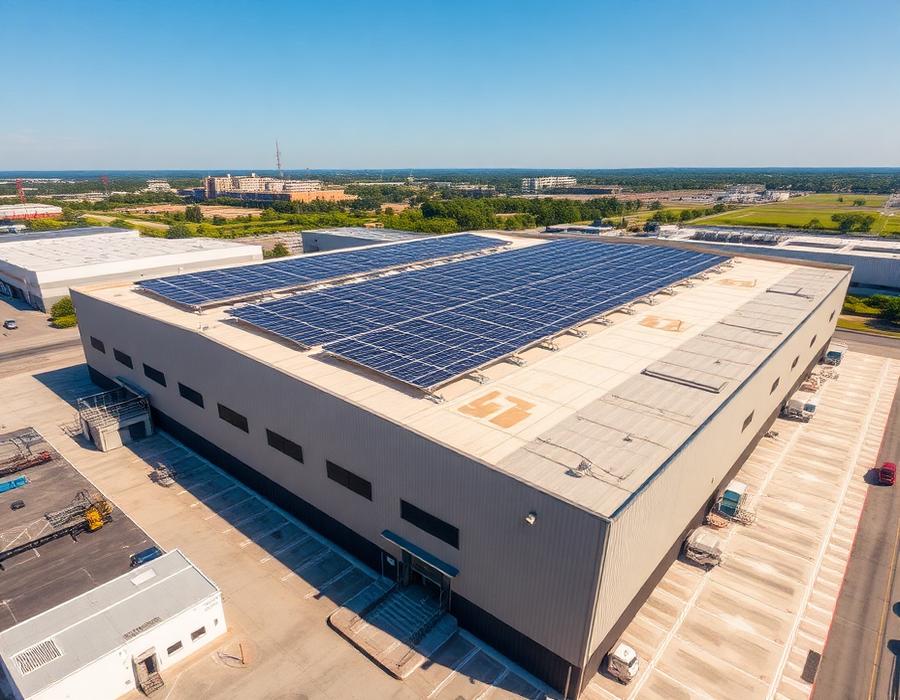 Nave industrial con instalación fotovoltaica